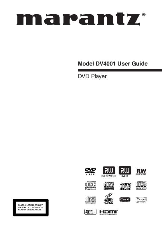 Guide utilisation MARANTZ DV4001  de la marque MARANTZ