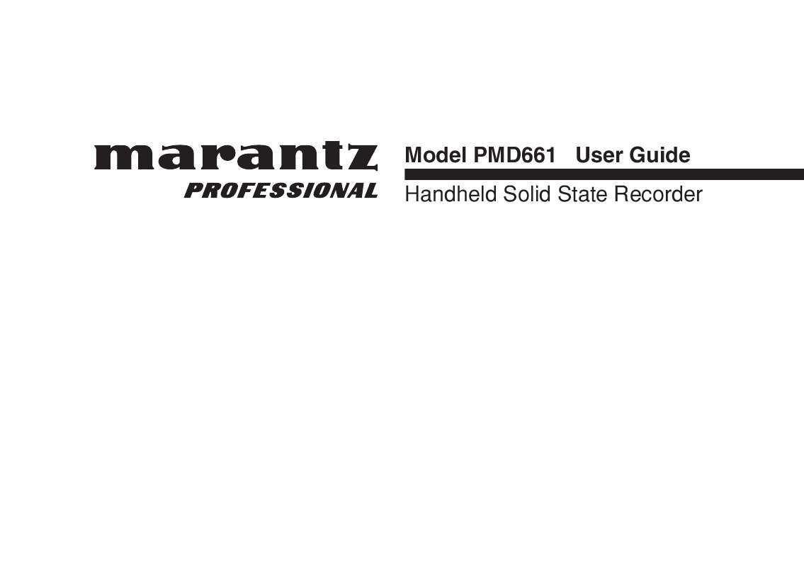 Guide utilisation MARANTZ PMD661  de la marque MARANTZ