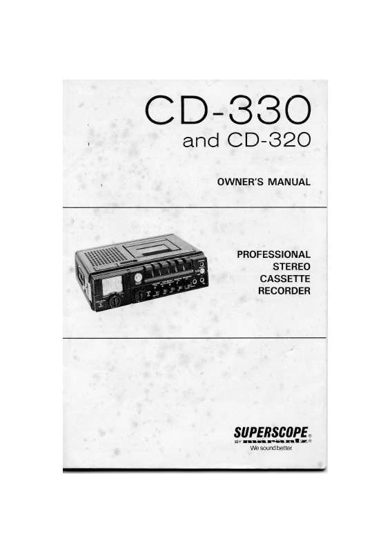 Guide utilisation  MARANTZ SUPERSCOPE CD-330  de la marque MARANTZ