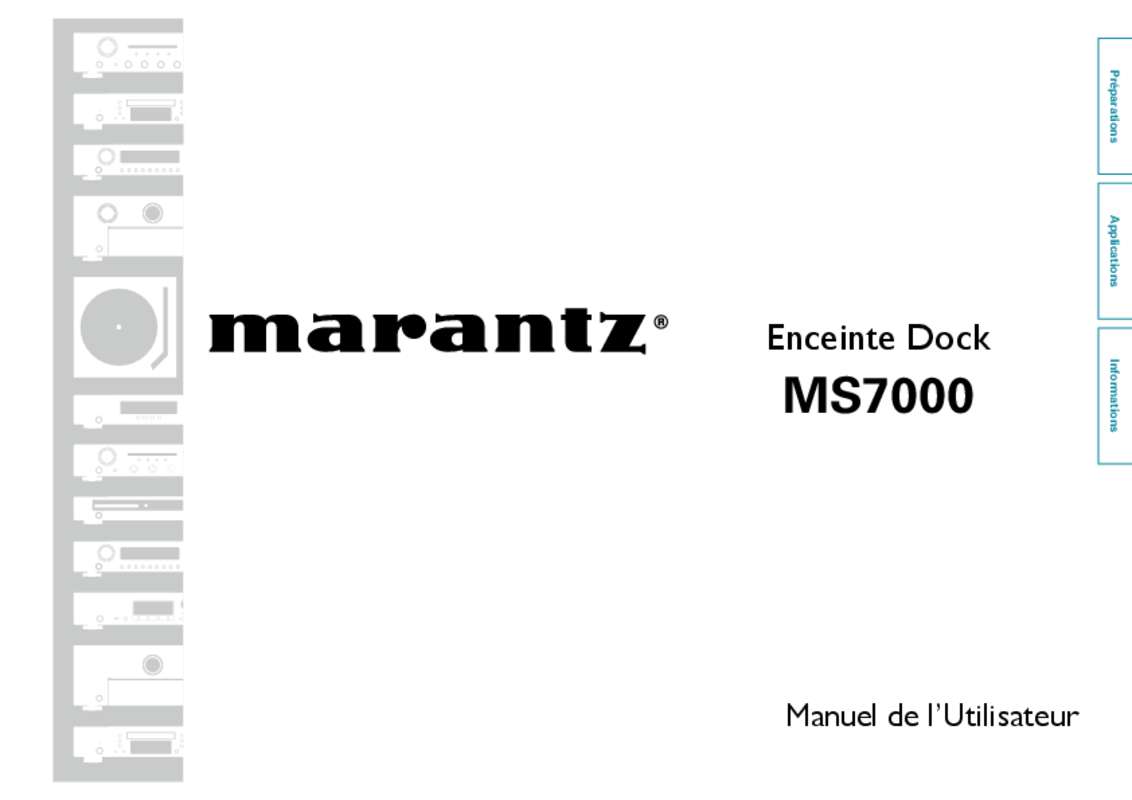 Guide utilisation  MARANTZ MS7000  de la marque MARANTZ