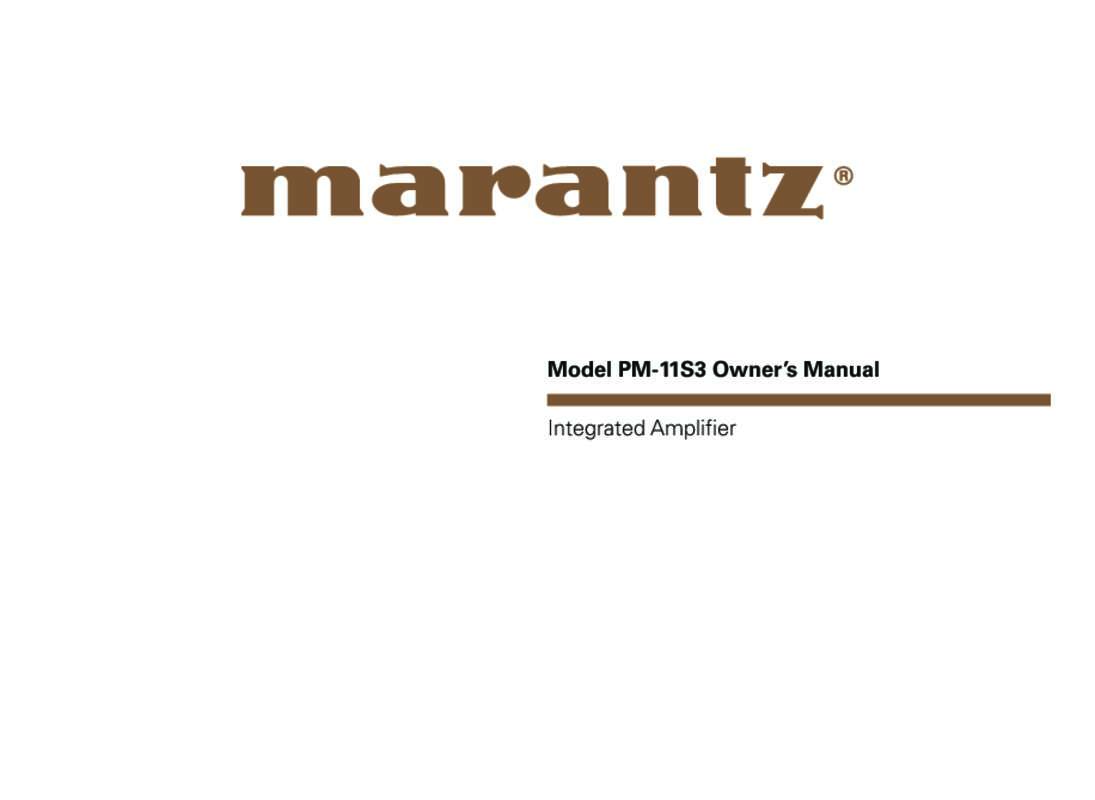 Guide utilisation MARANTZ PM11S3  de la marque MARANTZ