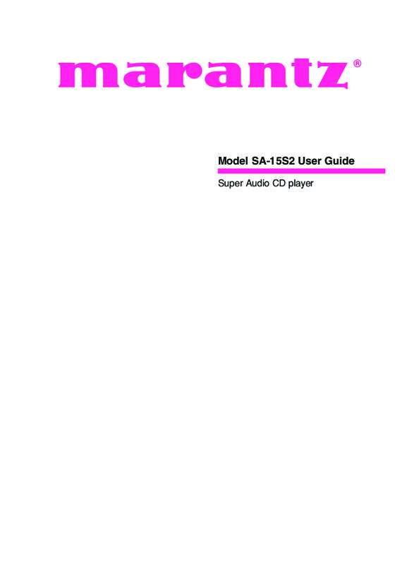 Guide utilisation MARANTZ SA-15S2  de la marque MARANTZ
