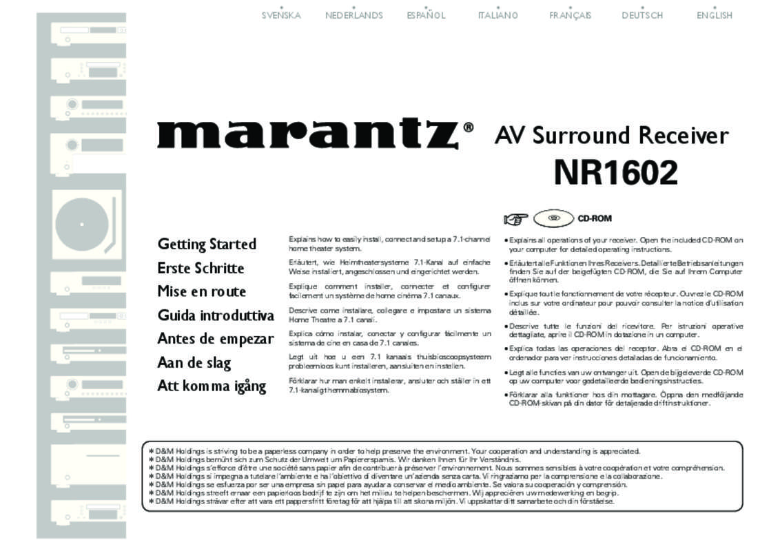 Guide utilisation MARANTZ NR 1602  de la marque MARANTZ