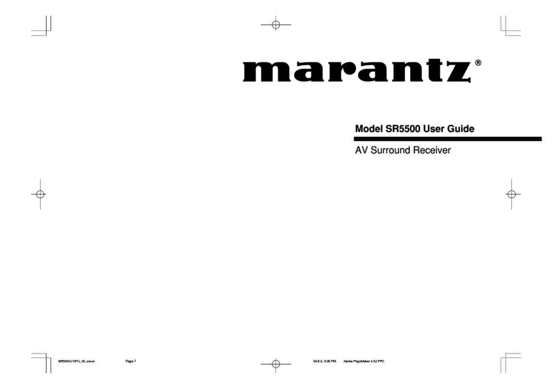 Guide utilisation MARANTZ RC 5500SR  de la marque MARANTZ