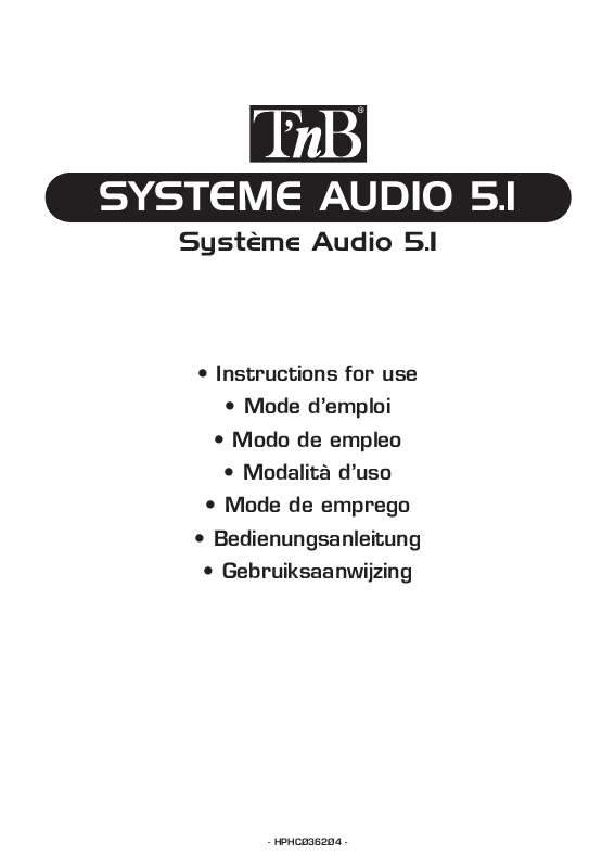 Guide utilisation  TNB 5.1 AUDIO SYSTEM  de la marque TNB