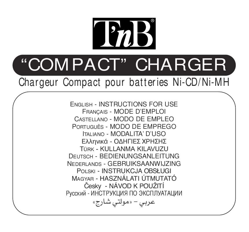 Guide utilisation  TNB COMPACT CHARGER CHBA030455  de la marque TNB