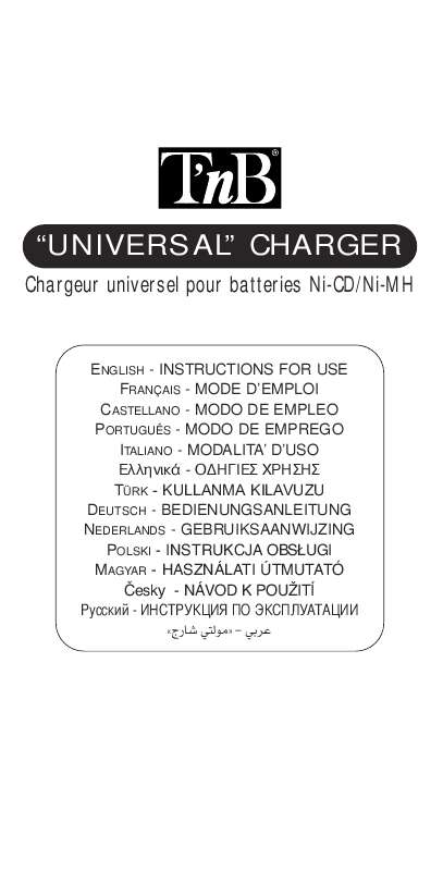 Guide utilisation  TNB UNIVERSAL CHARGER  de la marque TNB