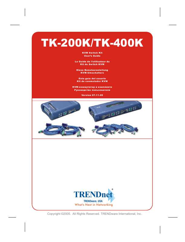 Guide utilisation TRENDNET TK-200K  de la marque TRENDNET