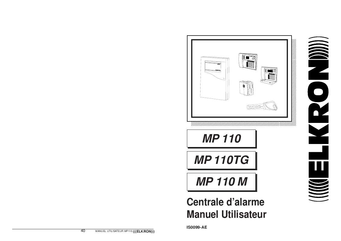 Guide utilisation  ELKRON MP 110  de la marque ELKRON