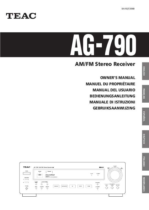 Guide utilisation TEAC AG-790  de la marque TEAC