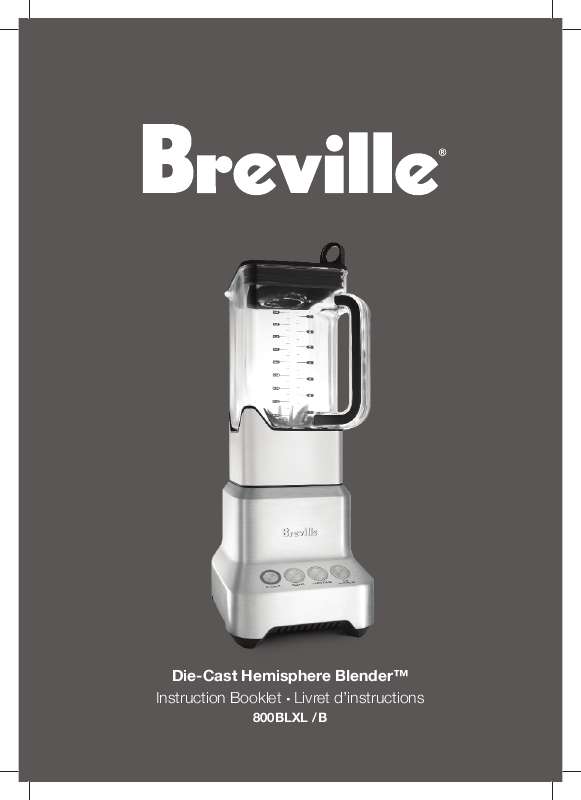 Guide utilisation  BREVILLE 800BLXL  de la marque BREVILLE