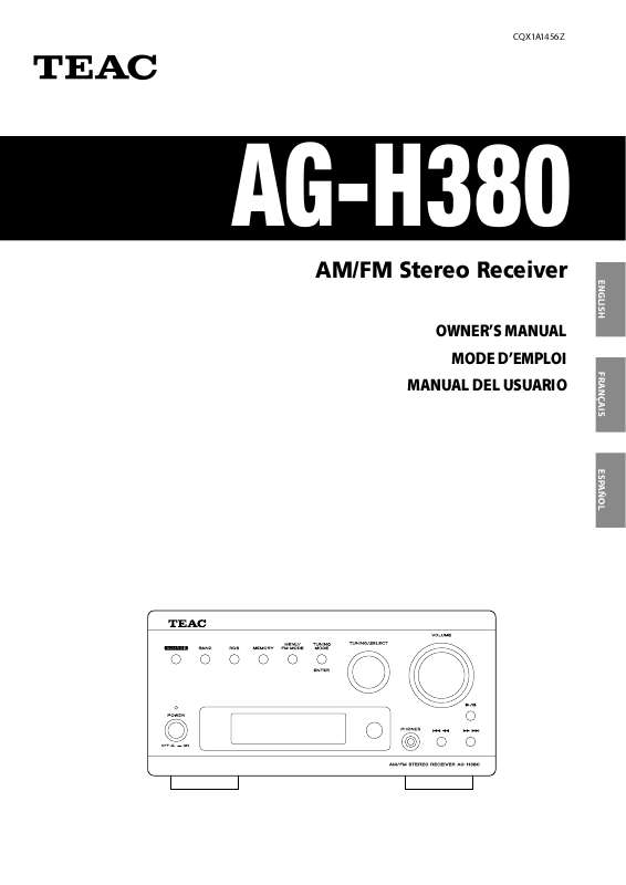 Guide utilisation TEAC AG-H380  de la marque TEAC
