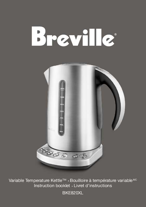Guide utilisation  BREVILLE BKE820XL  de la marque BREVILLE