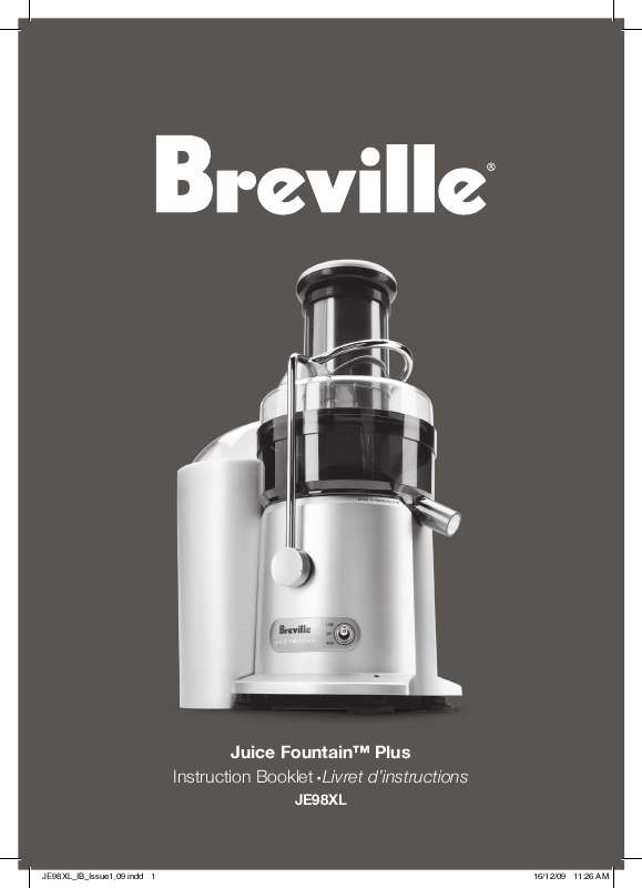 Guide utilisation  BREVILLE JE98XL  de la marque BREVILLE