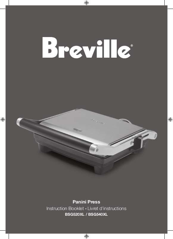Guide utilisation  BREVILLE PANINI PRESS BSG520XL  de la marque BREVILLE