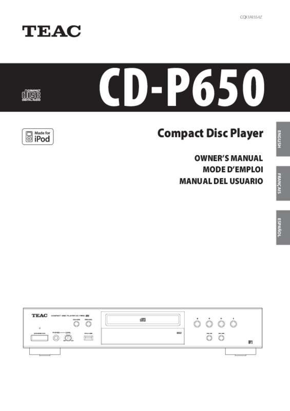 Guide utilisation TEAC CD-P650  de la marque TEAC