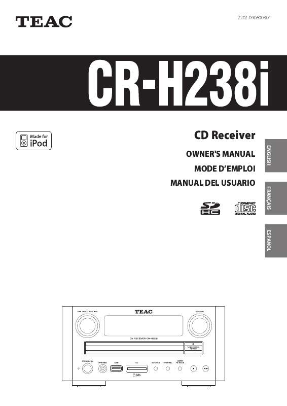 Guide utilisation  TEAC CR-H238I  de la marque TEAC