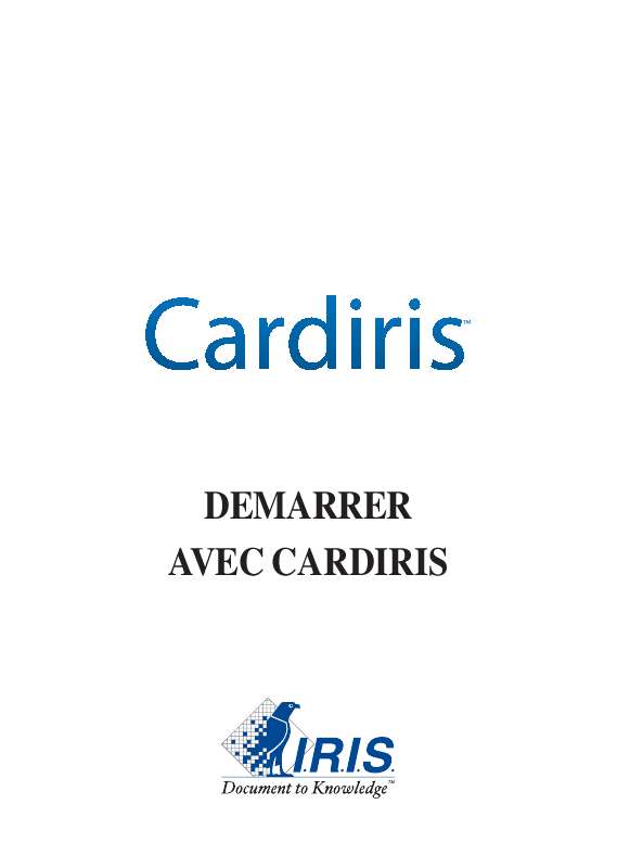 Guide utilisation IRIS CARDIRIS  de la marque IRIS