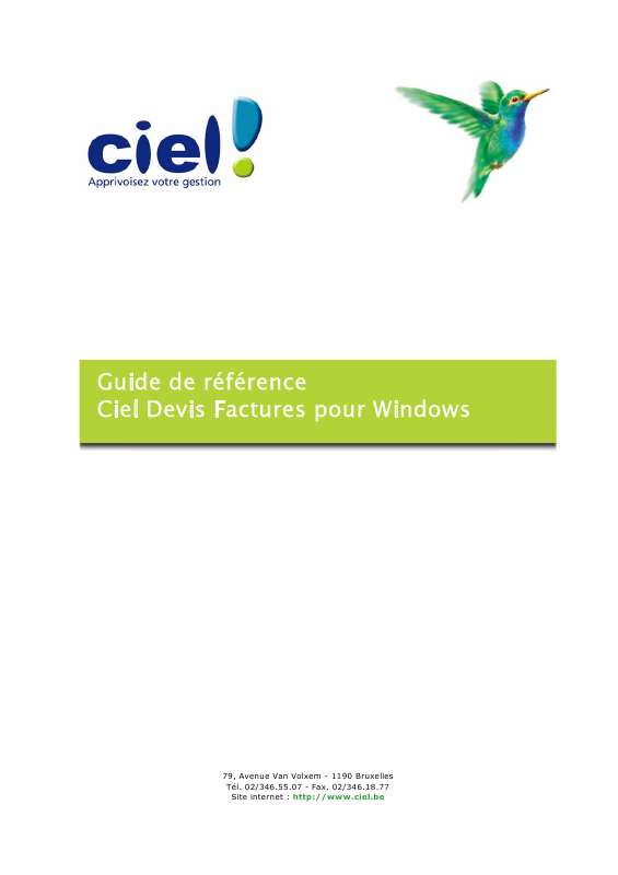 Guide utilisation  CIEL DEVIS FACTURES 5  de la marque CIEL