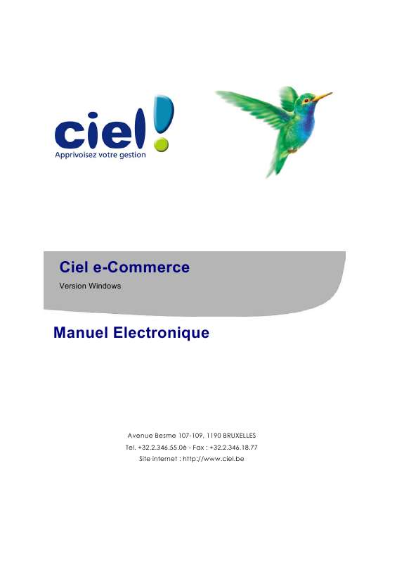 Guide utilisation  CIEL E-COMMERCE  de la marque CIEL