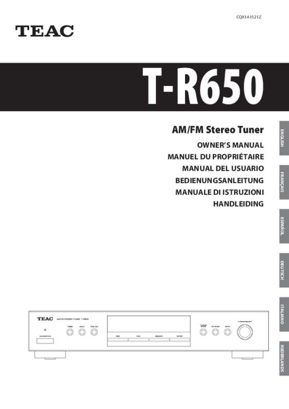 Guide utilisation TEAC T-R650  de la marque TEAC