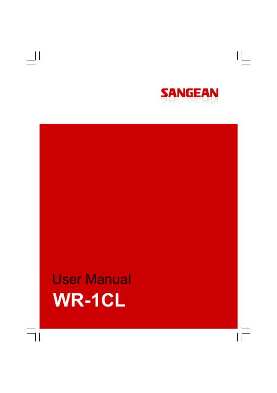 Guide utilisation  SANGEAN WR-1CL  de la marque SANGEAN