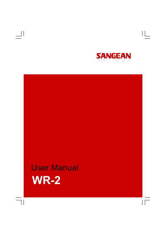 Guide utilisation  SANGEAN WR-2  de la marque SANGEAN
