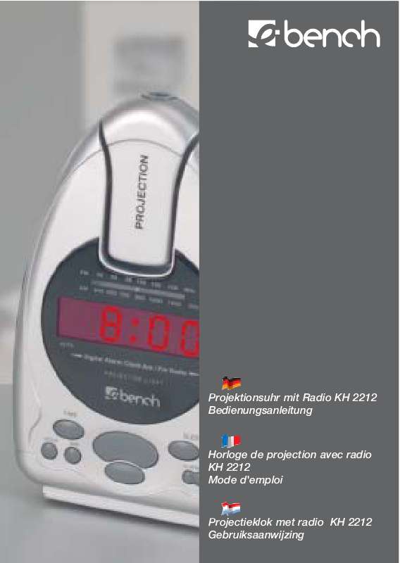 Guide utilisation  EBENCH KH 2212 PROJECTION CLOCK WITH RADIO  de la marque EBENCH
