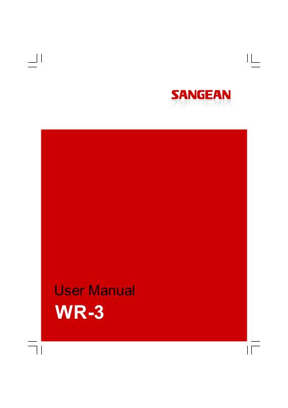 Guide utilisation SANGEAN WR-3  de la marque SANGEAN
