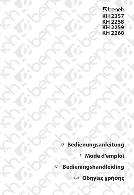Guide utilisation  EBENCH KH 2257  de la marque EBENCH