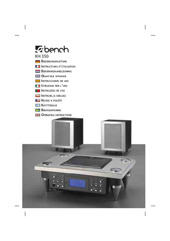 Guide utilisation  EBENCH KH 350 DESIGN AUDIO SYSTEM WITH CD PLAYER AND DIGITAL RADIO  de la marque EBENCH