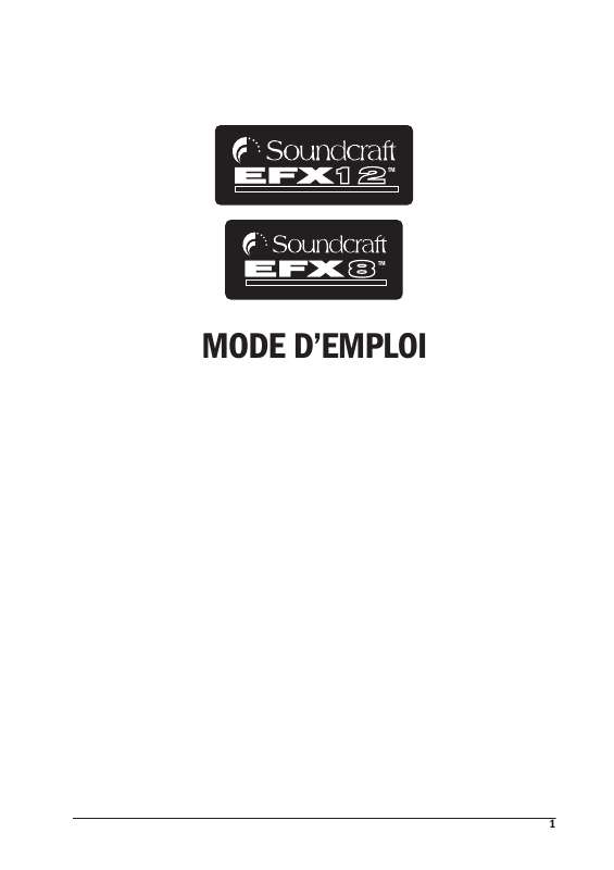 Guide utilisation  SOUNDCRAFT EFX 12  de la marque SOUNDCRAFT