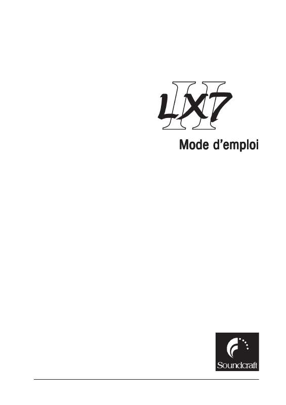 Guide utilisation  SOUNDCRAFT LX7II  de la marque SOUNDCRAFT