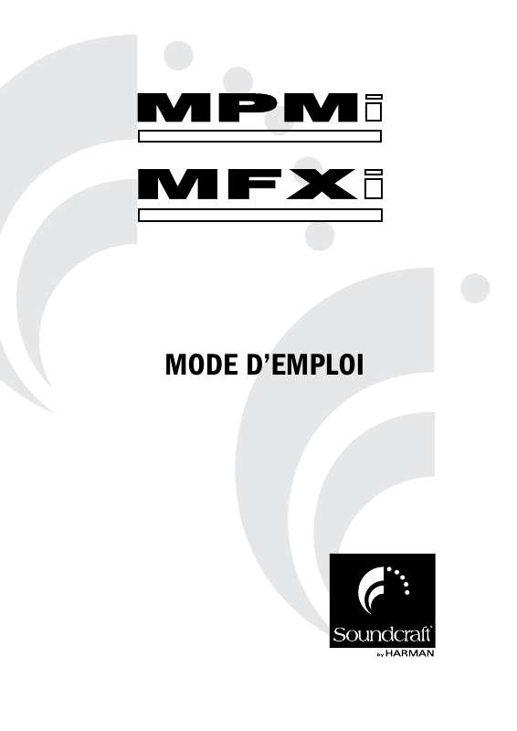 Guide utilisation  SOUNDCRAFT MPMI  de la marque SOUNDCRAFT