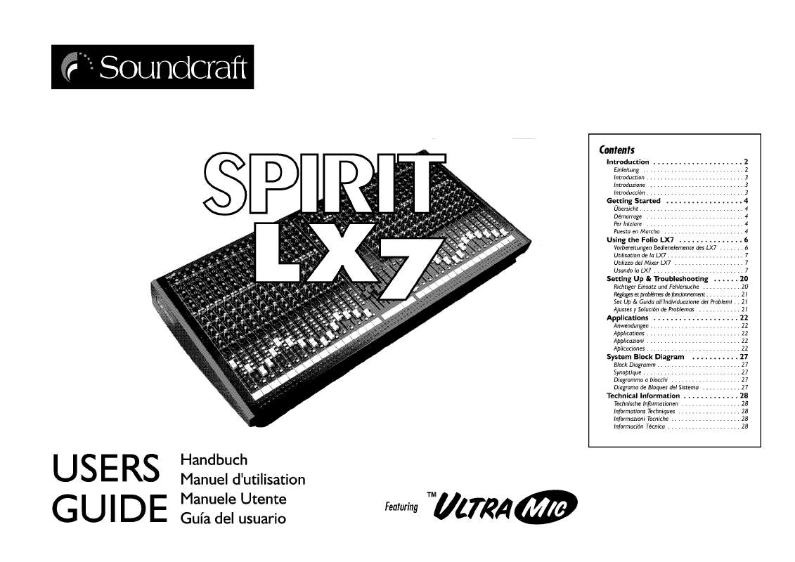 Guide utilisation  SOUNDCRAFT SPIRIT LX7  de la marque SOUNDCRAFT