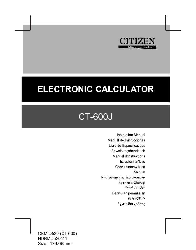 Guide utilisation  CITIZEN CT-600J  de la marque CITIZEN
