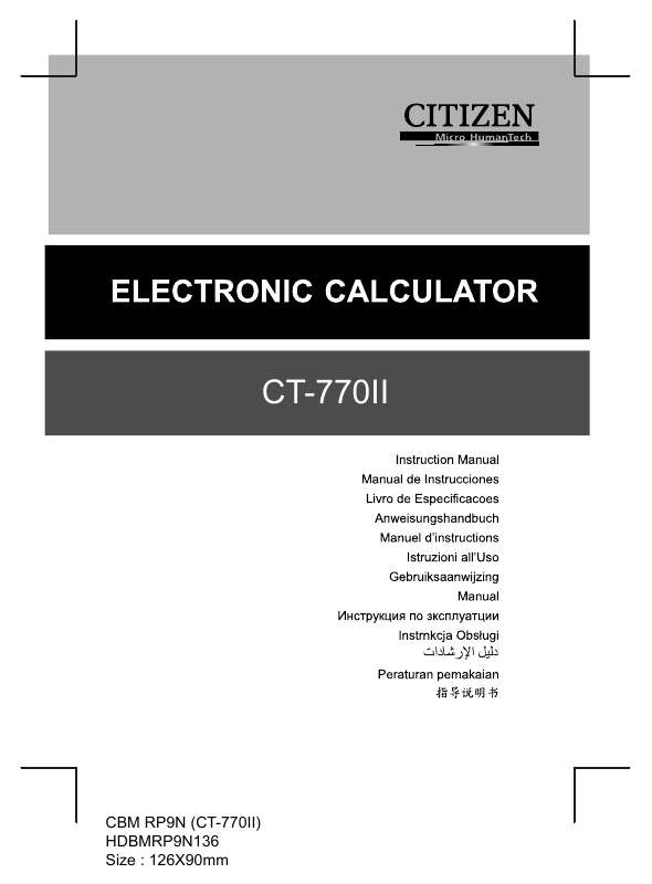 Guide utilisation  CITIZEN CT-770II  de la marque CITIZEN