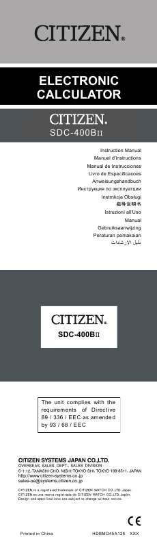 Guide utilisation  CITIZEN SDC-400BII  de la marque CITIZEN