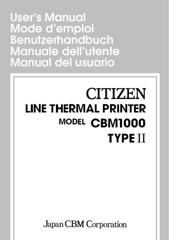 Guide utilisation  CITIZEN CBM1000II  de la marque CITIZEN