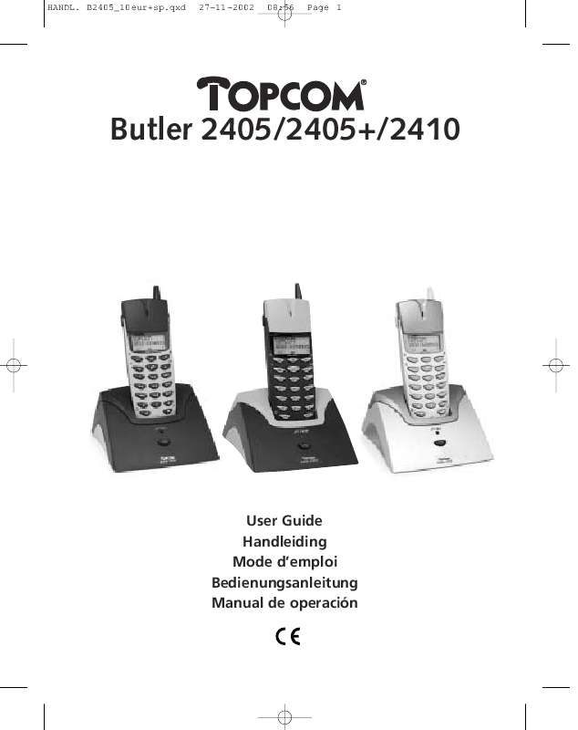 Guide utilisation  TOPCOM BUTLER 2405+  de la marque TOPCOM