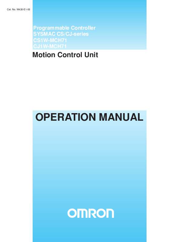 Guide utilisation  OMRON CJ1W-MCH71  de la marque OMRON
