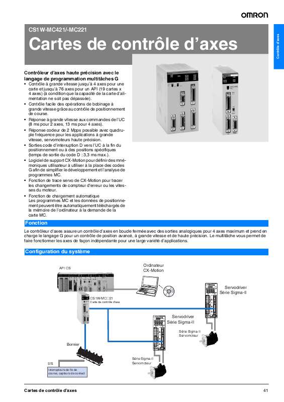 Guide utilisation  OMRON CS1W-MC221  de la marque OMRON