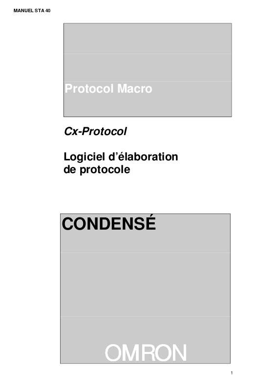 Guide utilisation  OMRON CX-PROTOCOL  de la marque OMRON