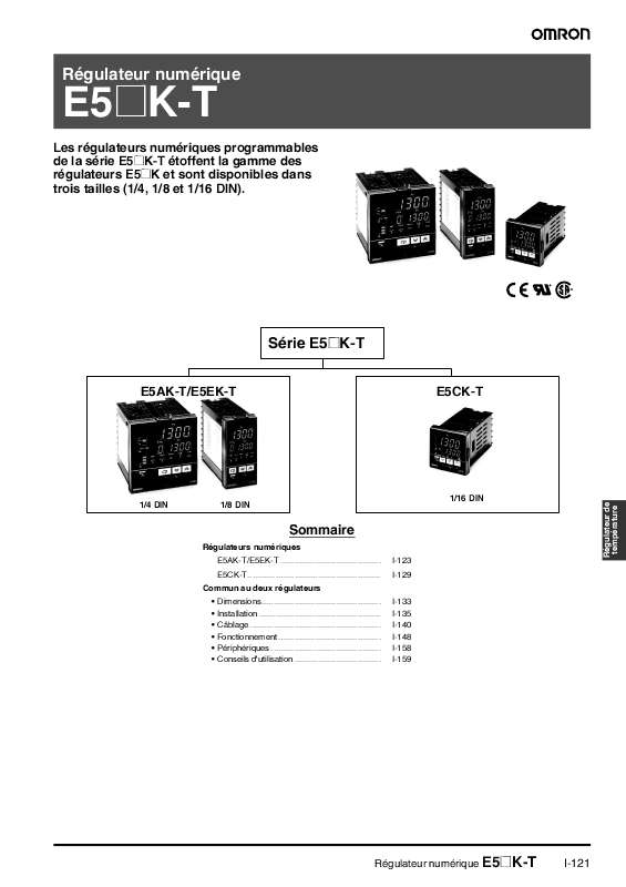 Guide utilisation  OMRON E5 K-T  de la marque OMRON