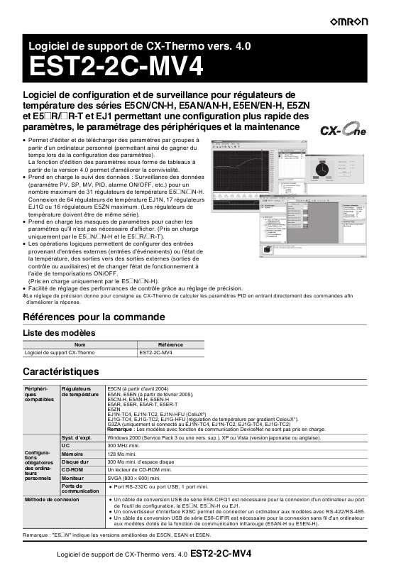 Guide utilisation  OMRON EST2-2C-MV4  de la marque OMRON