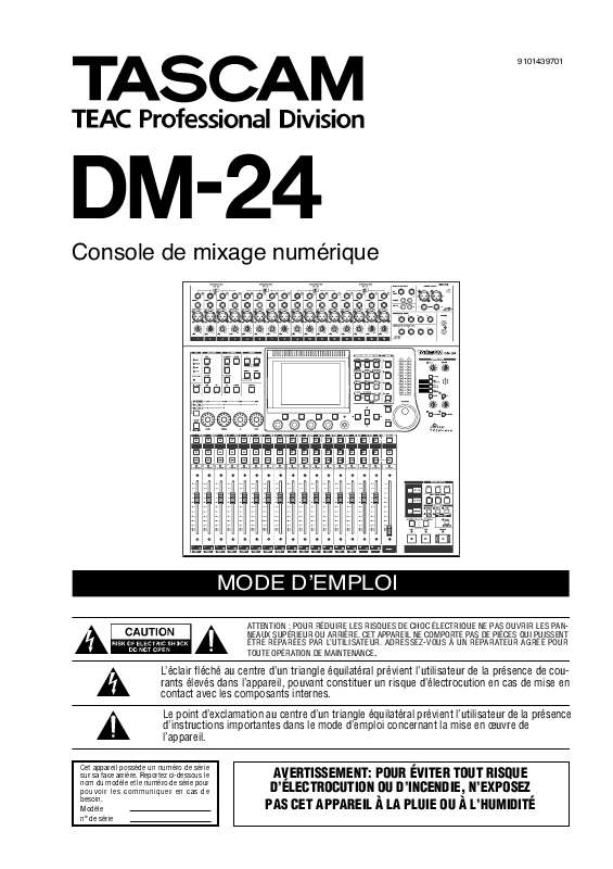Guide utilisation  TASCAM DM-24  de la marque TASCAM