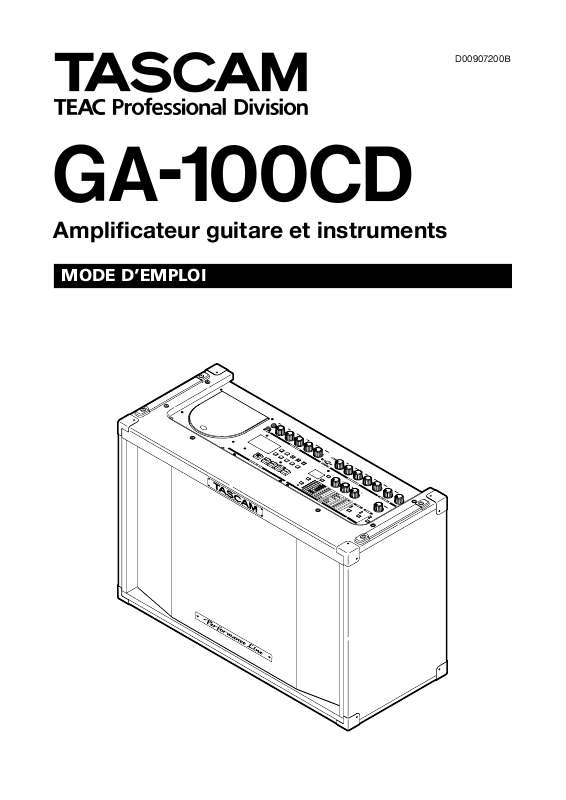 Guide utilisation  TASCAM GA-100CD  de la marque TASCAM