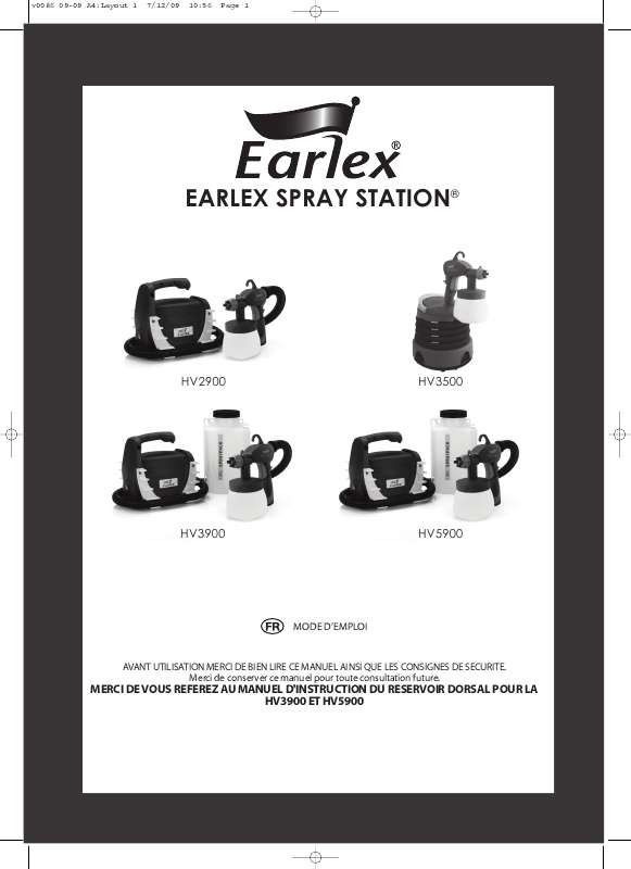 Guide utilisation  EARLEX HV2900  de la marque EARLEX