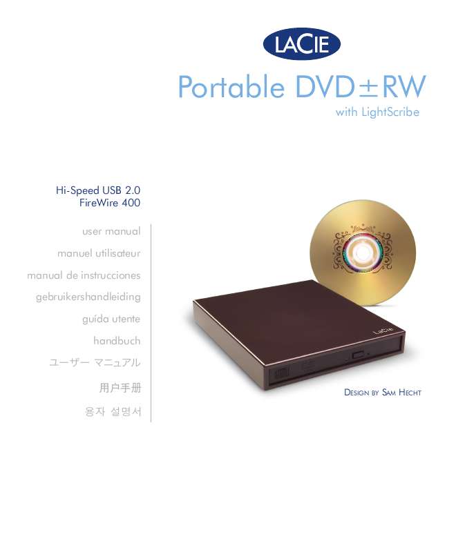 Guide utilisation  LACIE PORTABLE DVD±RW WITH LIGHTSCRIBE  de la marque LACIE