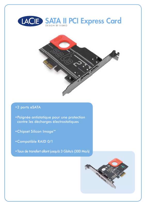 Guide utilisation  LACIE SATA II PCI EXPRESS CARD  de la marque LACIE
